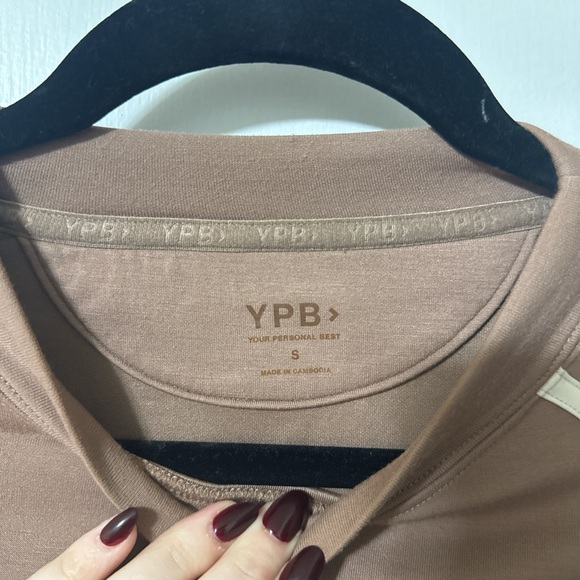 YPB by Abercrombie Brown and Cream Cropped Sweatshirt - Picture 2 of 3